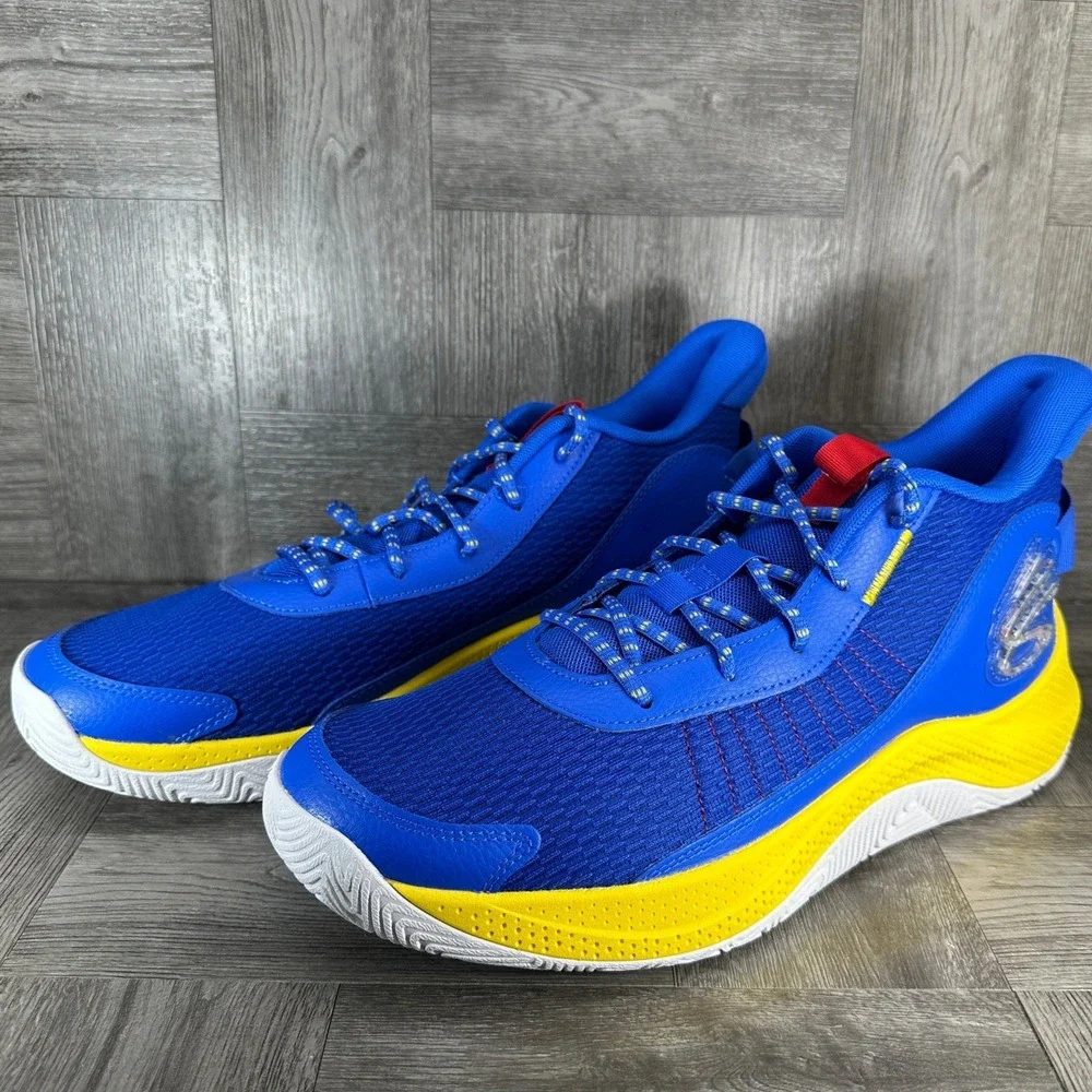 Under Armour Curry Basketball Shoes Mens 11.5 Blue‎ Yellow NEW 3026622-400